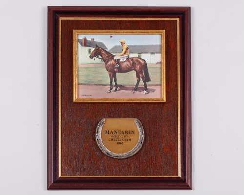 Racing plate worn by Mandarin when winning the 1962 Cheltenham Gold Cup