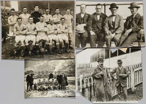 Cardiff City FC collection of original press photographs relating to early years as league team 1921-25,
 including match action v Aston Villa 5th Sep