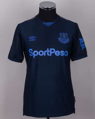 Dominic Calvert-Lewin black No.9 Everton v. Arsenal match worn short-sleeved shirt, 2020