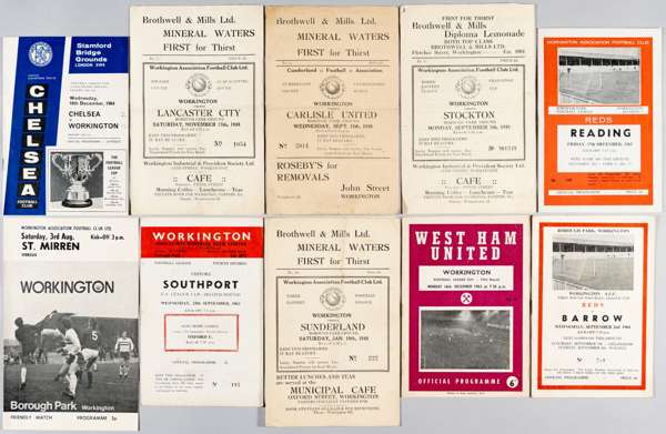 Workington programme selection 1946-47 to 1978-79, 
 including v Carlisle, Cumberland County Cup 11th September 1946; season 1947-48 v Sunderland Res.
