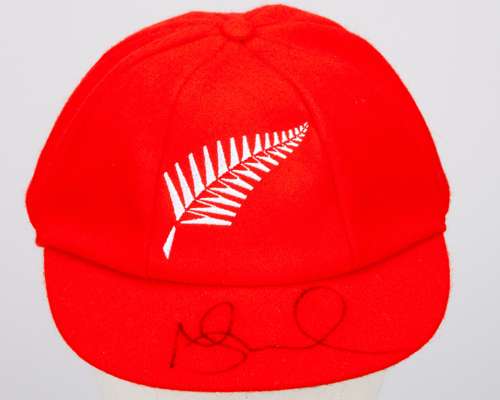 Nathan Smith red New Zealand Red For Ruth match worn signed cap