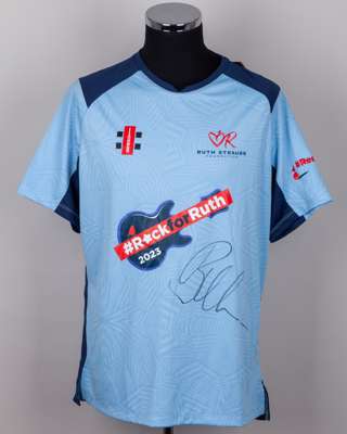 2023 Rock for Ruth, Blue Team shirt, autographed by Jos Buttler
