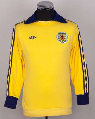 Jim McLean - Alan McCulloch yellow and blue No.20 Scotland Under 21 goalkeepers shirt