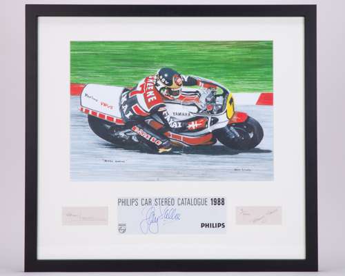 Barry Sheene Signed Limited Edition Framed Print - by Brian Lewis
