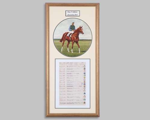 Sir Peter O'Sullevan 1977 Irish Sweeps Derby BBC race commentary card