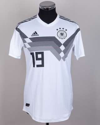 Leroy Sane white and black No.19 Germany short-sleeved shirt