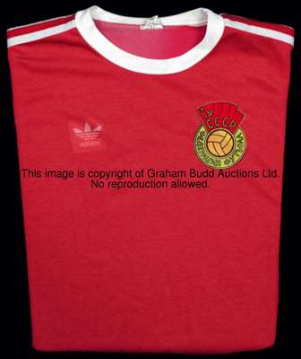 A red USSR No.3 international jersey circa 1978, short-sleeved