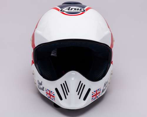 Nigel Mansell Signed Used Moto Cross Helmet