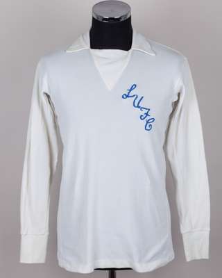 White No.3 Leeds United long-sleeved shirt, 1971-72