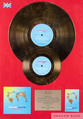 A New Order featuring The England Italia '90 World Cup Squad World in Motion gold disc
