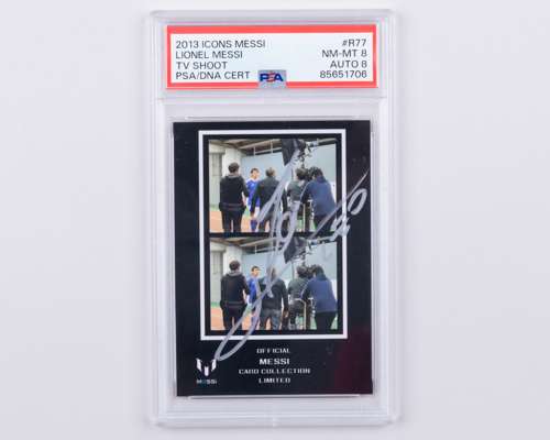 Lionel Messi autographed Icons R77 Official Messi Card Collection PSA graded trading card