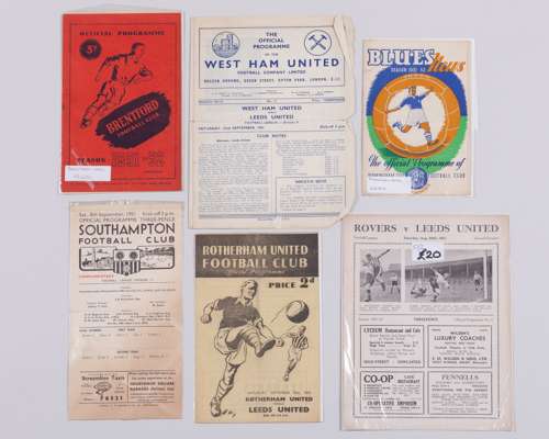 Six Leeds United away match programmes, 1951