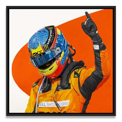 Oscar Piastri 2024 McLaren F1 Team Embellished Canvas Framed Artwork - by James Stevens