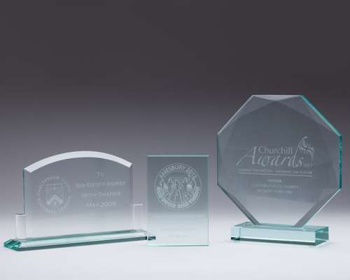 Geoff Hurst three glass presentation plaques