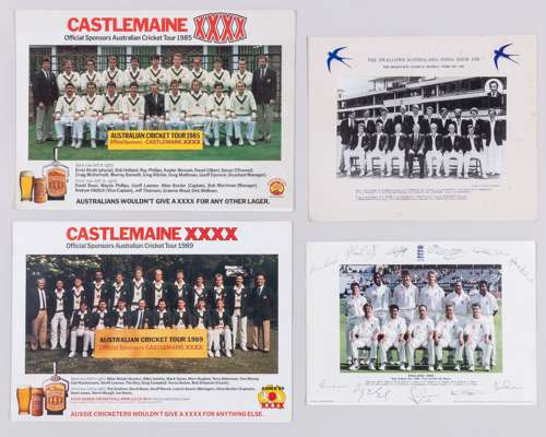 Collection of printed autograph team sheets