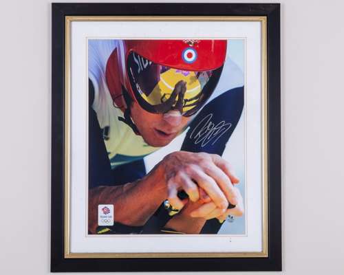 Bradley Wiggins autographed Team GB limited edition print,