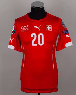 Johan Djourou red No.20 Switzerland short-sleeved shirt
