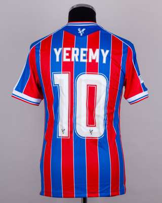 Yeremy Pino red and blue No.10 Crystal Palace v. Dynamo Kyiv match worn shirt