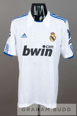 Sergio Canales white Real Madrid no.16 jersey v Tottenham Hotspur in UEFA Champions quarter-final first leg, at Santiago Bernabeu, 5th April 2011,
 sh