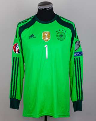 Manuel Neuer green No.1 Germany goalkeepers shirt, Adidas, 2016