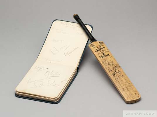 An interesting and extensive autograph album containing football and cricket team autographs from the 1930s 
 including Arsenal F.A.Cup winners, Sunde