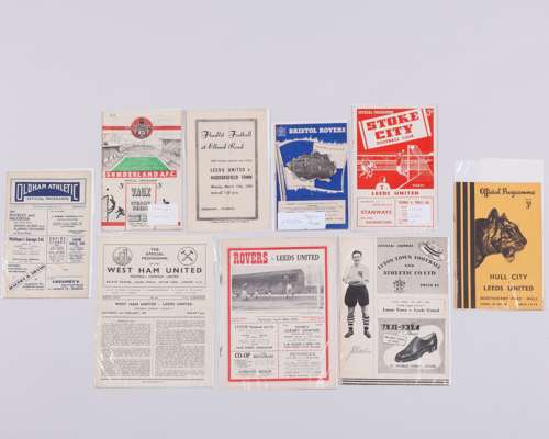 Nine Leeds United away match programmes, 1953-54
