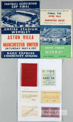 1957 F.A. Cup Final memorabilia originally owned by Manchester United's Duncan Edwards, 
 comprising Edwards' Manchester United official itinerary, th
