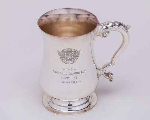 Pat Jennings a silver-plated Tottenham Hotspur Football League Cup Winners tankard, 1973