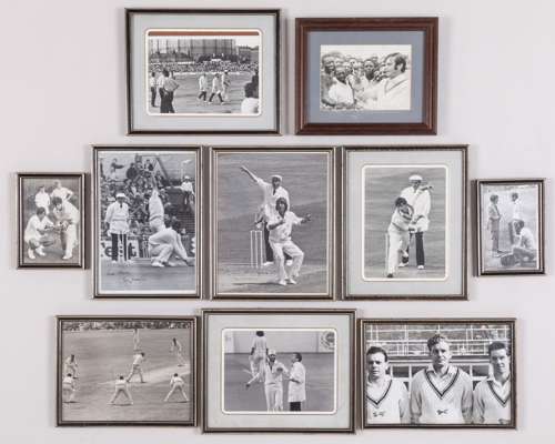 Dickie Bird collection of framed cricketing photographs