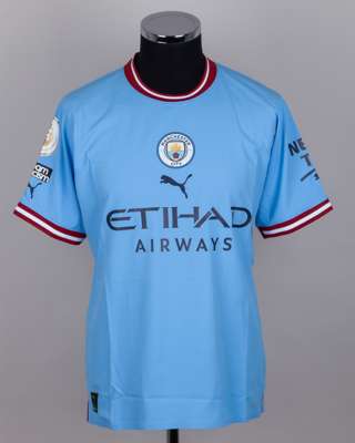 Jack Grealish blue No.10 Manchester City short-sleeved shirt, 2022-23