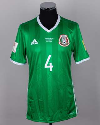 Rafael Marquez green No.4 Mexico v. Germany short-sleeved shirt, 2017