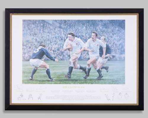 1980 Grand Slam by James Owen England Rugby Union autographed limited edition print