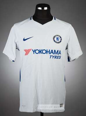 Two Chelsea FC jersey's, season's 2006-07 and 2017-18, 
 comprising Josh Grant pale white and navy Chelsea no.53 away jersey, season 2017-18, Nike, sh