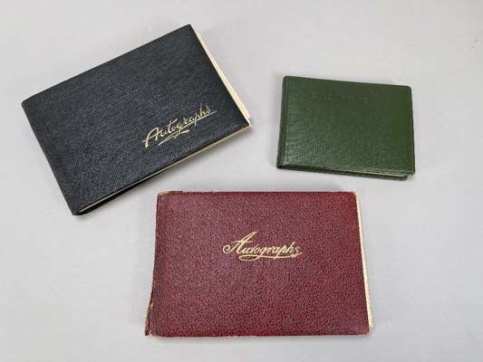 Three autograph books previously belonging to Bryan Horsnell, covering 1951-52 and 1952-53, 
 fully signed cut-outs and pages of teams, mostly full te