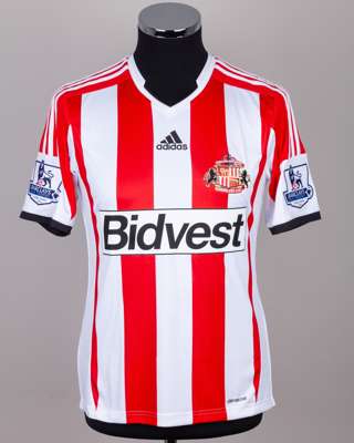 Emanuele Giaccherini red and white No.33 Sunderland v Tottenham Hotspur shirt, 2013