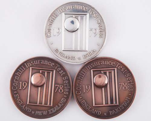 Dickie Bird three Cornhill Insurance England Test Series medals, 1978-79