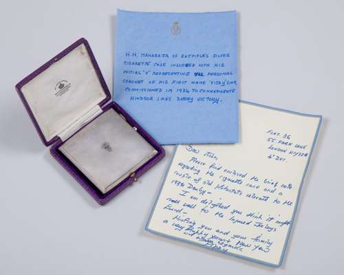 H.H. Maharaja of Rajpipla's 1934 Epsom Derby silver cigarette case