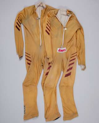 Martin Bell two yellow race worn ski suits