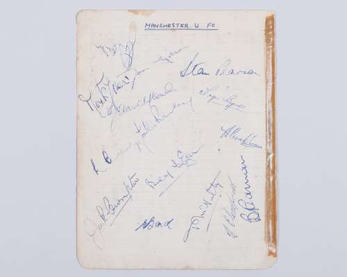 A page of Manchester United autographs, 1951-52