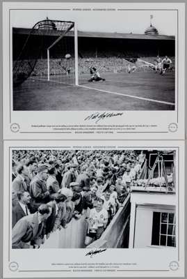 Nat Lofthouse pair of autographed Limited edition large 16 by 12in. display photographs, 

Lofthouse scoring the opening goal of the 1953 F.A Cup fina