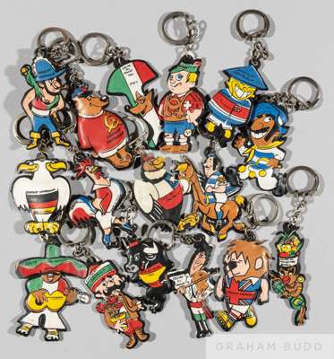 A full set of 16 keyrings featuring the participating countries at the 1966 World Cup
