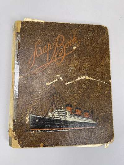 Scrapbook relating to Northern Ireland football, circa 1950-55s,
 contains newspaper cuttings and original photographs of match action, team photograp