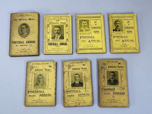 Athletic News annuals complete run 1900-01 to 1913-14, 
 editions all in excellent condition for age, minor wear to spine, (14)