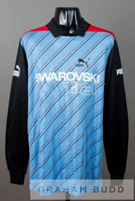 Christian Hassler FC Swarovski Tirol no.16 substitute goalkeeper's jersey from the UEFA Cup second round tie v Liverpool at Anfield in season 1991-92,