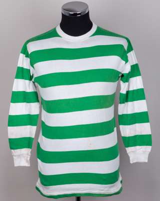 Paul Wilson green and white Celtic long-sleeved shirt, late 1960s