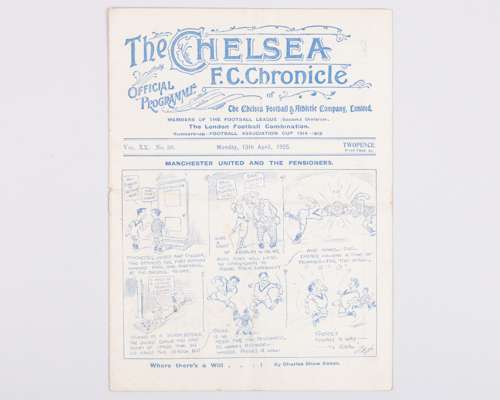 Chelsea v Manchester United match programme, 13th April 1925