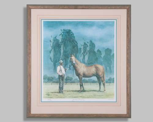 Fred Stone (American, 1930-2018) limited edition print of the racehorse Man o' War
