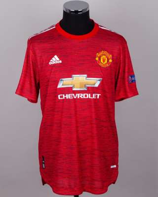Daniel James red No.21 Manchester United autographed short-sleeved shirt, 2020-21