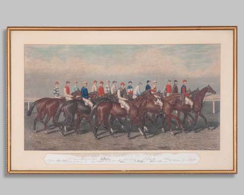 George Veal (British, 19th century) print titled ‘Our Leading Jockeys of the Day’