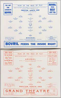 Wartime Football League F.A. Cup Final Arsenal v Preston North End programmes, 1941,
 the final, 10th May 1941 at Empire Stadium; and the replay, 31st
